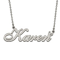 Huan Xun Customized Stainless Steel Kids Name Pendant Necklace Gifts For Mum New Mom Karen