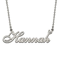 Huan Xun Silver Pendant Name Necklace Jewelry Personalized For My Bitchs Hannah Birthday Gift