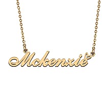 Huan Xun 18K Gold Plate Nameplate Necklace Mckenzie Customized Charm Unique Bridesmaid Gifts