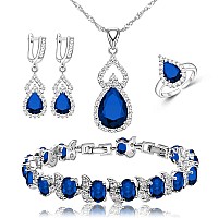 Lmxxvj Women Jewelry Set Platinum Plated Necklace Open Ring Earrings Bracelet Setbirthdayanniversary Mother