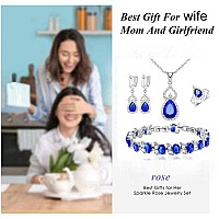 Lmxxvj Women Jewelry Set Platinum Plated Necklace Open Ring Earrings Bracelet Setbirthdayanniversary Mother