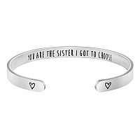 Joycuff Funny Sister Birthday Gift Friendship Christmas Jewelry Bff Mantra Bangle You Are The Sister I Got To Choose Cuff Bracel