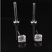 Newkeepsr 2Pcs08Mm20G G23 Titanium Press Fit Threadless Push Pop In Labret Lip Monroe Tragus Small Flatback Earring Studs W