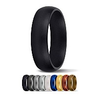 Saferingz Silicone Wedding Ring 6Mm Made In The Usa Men Or Women Black 11