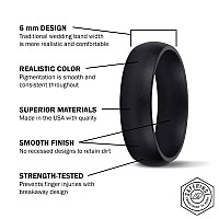 Saferingz Silicone Wedding Ring 6Mm Made In The Usa Men Or Women Black 11