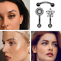 Drperfect Rook Daith Piercing Jewelry 16G Surgical Steel 8Mm Curved Barbell Eyebrow Rings Helix Tragus Snug Lip Belly Button Pie