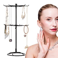 Boicxm 2 Tier Jewelry Display Holderretail Spinner Display Standrotating Bracelet Storage Rackdressing Tableblack