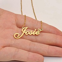 Aoloshow Gold Name Necklace Heart Charm Pendant Juliet Jewelry For Womens Teen Girls Graduation Gift