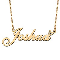 Aoloshow Gold Name Necklace Heart Charm Pendant Joshua Jewelry For Womens Teen Girls Graduation Gift