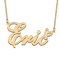 Aoloshow Gold Name Necklace Heart Charm Pendant Eric Jewelry For Womens Teen Girls Graduation Gift