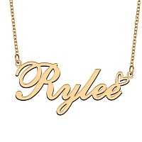 Aoloshow Gold Name Necklace Heart Charm Pendant Rylee Jewelry For Womens Teen Girls Graduation Gift