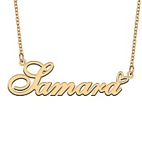 Aoloshow Gold Name Necklace Heart Charm Pendant Samara Jewelry For Womens Teen Girls Graduation Gift