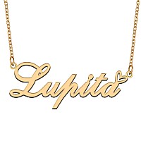 Aoloshow Gold Name Necklace Heart Charm Pendant Lupita Jewelry For Womens Teen Girls Graduation Gift