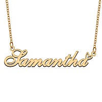 Aoloshow Gold Name Necklace Heart Charm Pendant Samantha Jewelry For Womens Teen Girls Graduation Gift