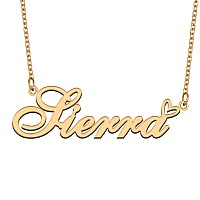 Aoloshow Gold Name Necklace Heart Charm Pendant Sierra Jewelry For Womens Teen Girls Graduation Gift