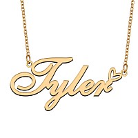 Aoloshow Gold Name Necklace Heart Charm Pendant Tyler Jewelry For Womens Teen Girls Graduation Gift