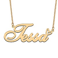 Aoloshow Gold Name Necklace Heart Charm Pendant Tessa Jewelry For Womens Teen Girls Graduation Gift