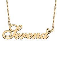 Aoloshow Gold Name Necklace Heart Charm Pendant Serena Jewelry For Womens Teen Girls Graduation Gift