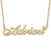 Aoloshow Gold Name Necklace Heart Charm Pendant Adrian Jewelry For Womens Teen Girls Graduation Gift