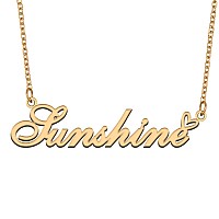 Aoloshow Gold Name Necklace Heart Charm Pendant Sunshine Jewelry For Womens Teen Girls Graduation Gift