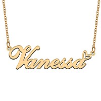 Aoloshow Gold Name Necklace Heart Charm Pendant Vanessa Jewelry For Womens Teen Girls Graduation Gift