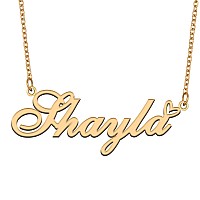 Aoloshow Gold Name Necklace Heart Charm Pendant Shayla Jewelry For Womens Teen Girls Graduation Gift