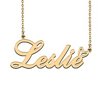 Huan Xun Customized Nameplate Necklace Charm Jewelry For Mom Leslie