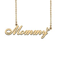 Huan Xun Customized Nameplate Necklace Charm Jewelry For Mom Mommy