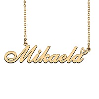 Huan Xun Customized Nameplate Necklace Charm Jewelry For Mom Mikaela