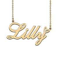 Huan Xun Customized Nameplate Necklace Charm Jewelry For Mom Lilly