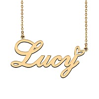 Huan Xun Customized Nameplate Necklace Charm Jewelry For Mom Lucy