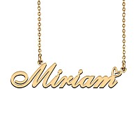 Huan Xun Customized Nameplate Necklace Charm Jewelry For Mom Miriam