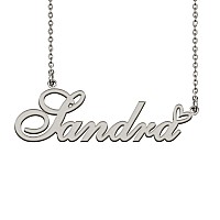 Huan Xun Custom Made Love Heart Initial Pendant Name Necklace For Mom Girls Sandra