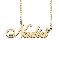 Huan Xun Customized Nameplate Necklace Charm Jewelry For Mom Nadia