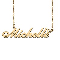 Huan Xun Customized Nameplate Necklace Charm Jewelry For Mom Michelle