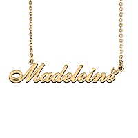 Huan Xun Customized Nameplate Necklace Charm Jewelry For Mom Madeleine