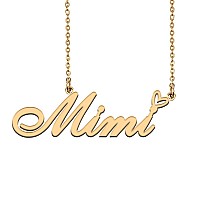 Huan Xun Customized Nameplate Necklace Charm Jewelry For Mom Mimi