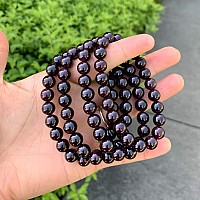 Adabele Real Natural Garnet Bracelet 85 Inch Stretch Gemstone Beaded Bracelet Chakras Healing Crystal Stone Jewelry Women Men M