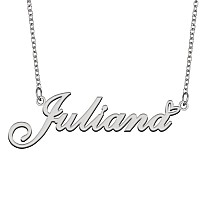 Aoloshow Stainless Steel Silver Name Necklace Juliana Heart Charm Necklace Best Friends Jewelry Gifts