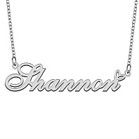 Aoloshow Stainless Steel Silver Name Necklace Shannon Heart Charm Necklace Best Friends Jewelry Gifts