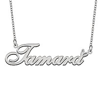 Aoloshow Stainless Steel Silver Name Necklace Tamara Heart Charm Necklace Best Friends Jewelry Gifts