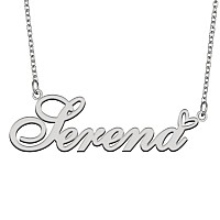 Aoloshow Stainless Steel Silver Name Necklace Serena Heart Charm Necklace Best Friends Jewelry Gifts