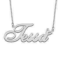 Aoloshow Stainless Steel Silver Name Necklace Tessa Heart Charm Necklace Best Friends Jewelry Gifts