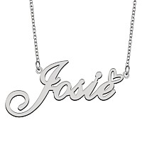 Aoloshow Stainless Steel Silver Name Necklace Josie Heart Charm Necklace Best Friends Jewelry Gifts