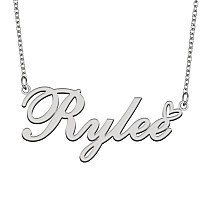 Aoloshow Stainless Steel Silver Name Necklace Rylee Heart Charm Necklace Best Friends Jewelry Gifts