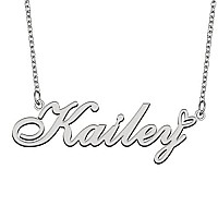 Aoloshow Stainless Steel Silver Name Necklace Kailey Heart Charm Necklace Best Friends Jewelry Gifts