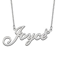 Aoloshow Stainless Steel Silver Name Necklace Joyce Heart Charm Necklace Best Friends Jewelry Gifts