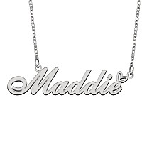 Aoloshow Stainless Steel Silver Name Necklace Maddie Heart Charm Necklace Best Friends Jewelry Gifts