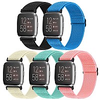 Vodtian Elastic Bands Compatible With Fitbit Versa 2Versaversa Liteversa Special Edition Watch Band Adjustable Nylon Braided Ba