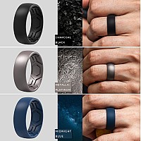 Thunderfit Silicone Rings For Men Breathable Patterned Design Wedding Bands 8Mm Black Olive Green Bronze B Dark Blue D Gr